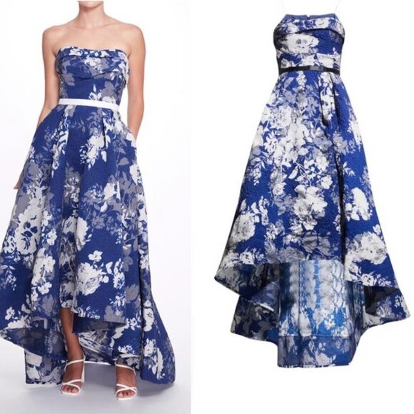 Marchesa Notte Organza Cloque Hi-Low Gown 2 NWT - Picture 1 of 11